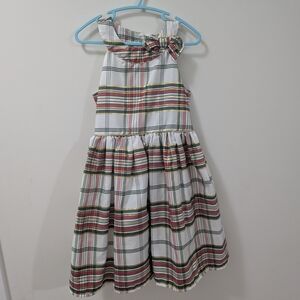Charming Plaid Kids Dress with Bow
